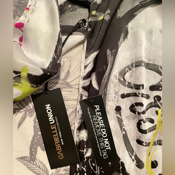 New York & Co. Gabrielle Union Colorful Graffiti Print Mini Long Sleeves Dress - Picture 10 of 10